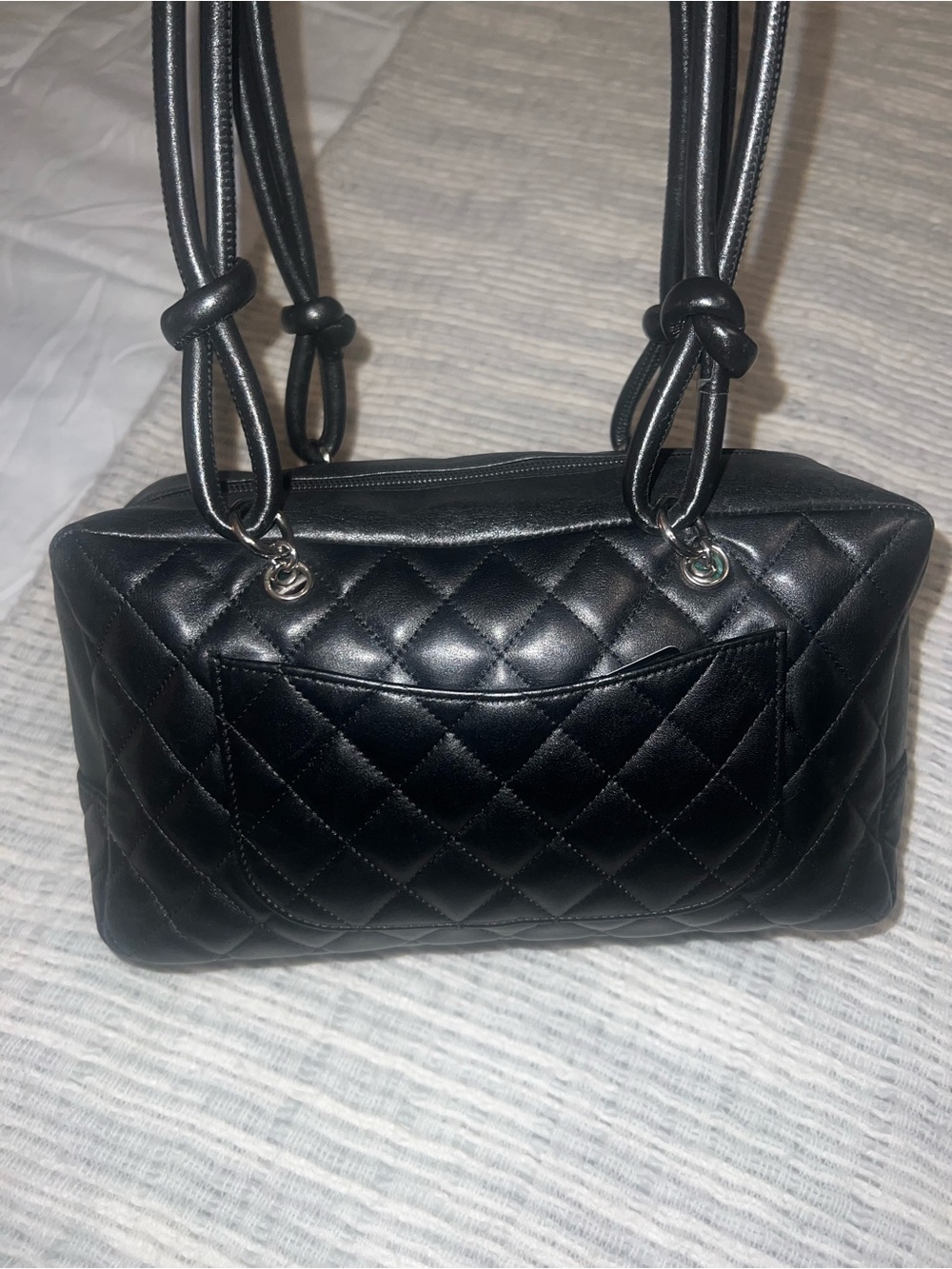 Chanel Cambon Bowler Bag Quilted Leather Medium Black - Picture 13 of 13